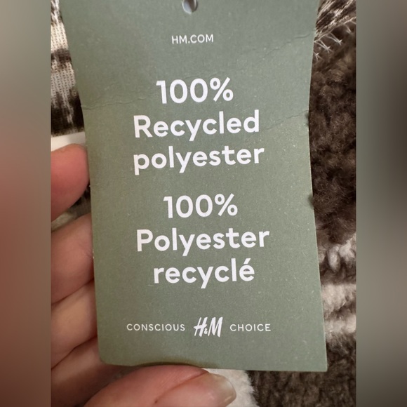 ❤️❤️NWT ❤️H&M Plaid Sherpa Shacket Size Small - Picture 8 of 8